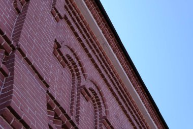 Detaylar ve binaların cephe elemanları. Tasarım için arka plan görüntüsü. Şehir mimarisi