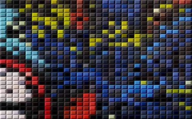 İç tasarım için kavram soyut arka plan. Çok renkli şekil