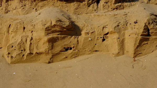 Sand Vid Floden Oskärpa Bakgrund Mall För Utformning — Stockfoto