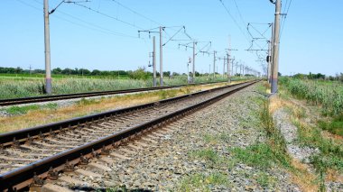 Rusya 'da demiryolu. Web tasarımı için arkaplan resmi.