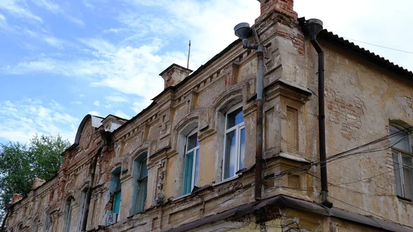 Elemente Und Details Der Fassade Des Hauses Den Städten Russlands — Stockfoto