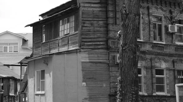 Elemente Und Details Der Fassade Des Hauses Den Städten Russlands — Stockfoto