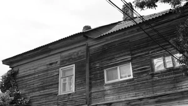 Éléments Détails Façade Maison Dans Les Villes Russie — Photo