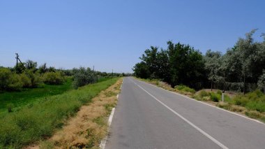 Rusya kırsalında asfalt yol