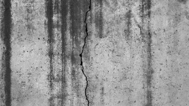 Duvarın beton yüzeyi. Çatlak. Web tasarımı için arkaplan resmi.