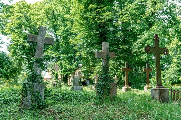 Viejas Cruces Antiguo Cementerio Alemán Lindow Brandeburgo — Foto de Stock