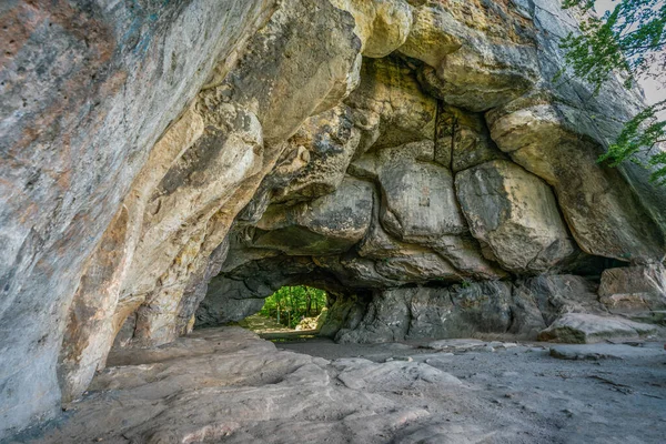 Знаменита Порода Кусталь Біля Бад Шандау Саксонському Національному Парку Швейцарії Стокове Зображення