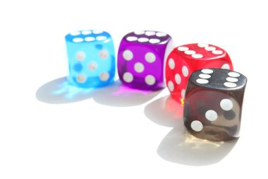 Some Coloured Plastic Dices clipart