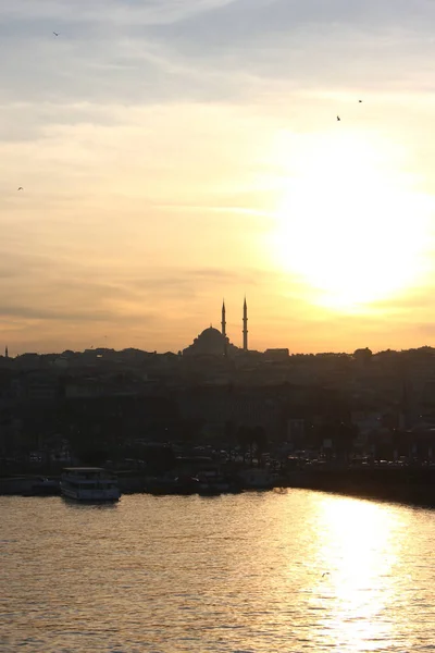 Západ Slunce Bosporusu Istanbulu — Stock fotografie