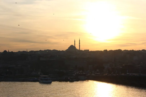 Západ Slunce Bosporusu Istanbulu — Stock fotografie