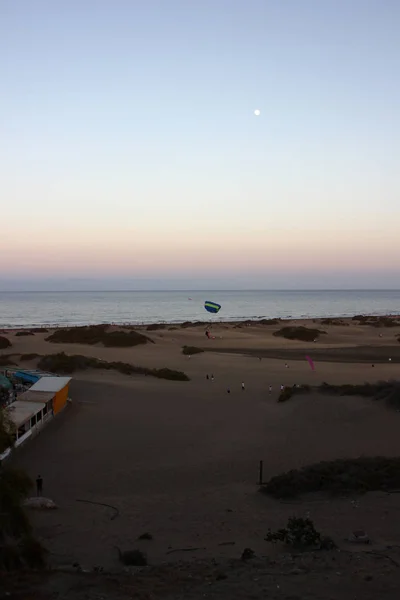 Parachutespringen Bij Playa Del Ingles — Stockfoto