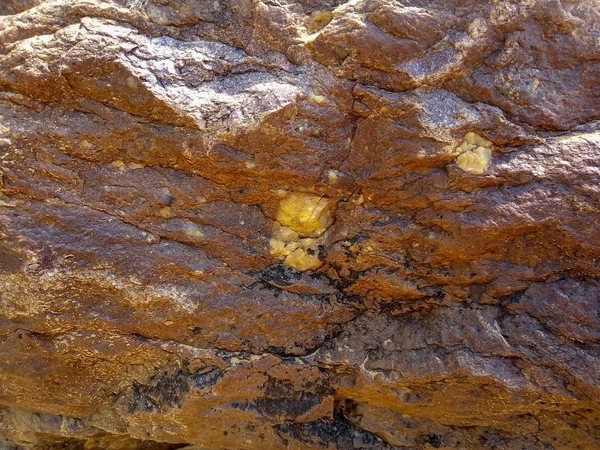 Textura de roca marrón en la playa — Foto de Stock