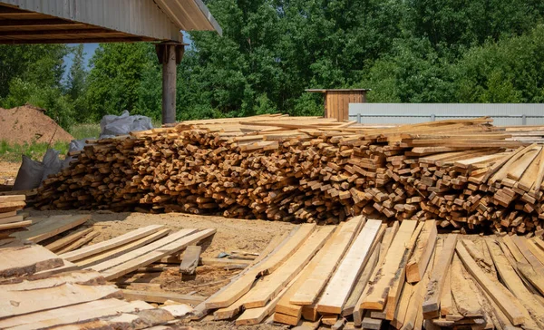 Fabrikhölzer Bauholz Für Den Export Liegt Freien — Stockfoto