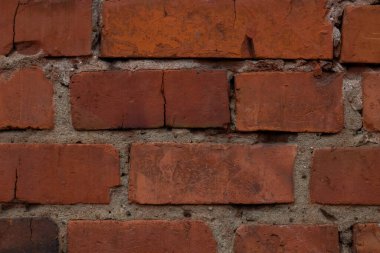 Eski bir tuğla duvarın arka planı. Kırmızı tuğla arka plan..