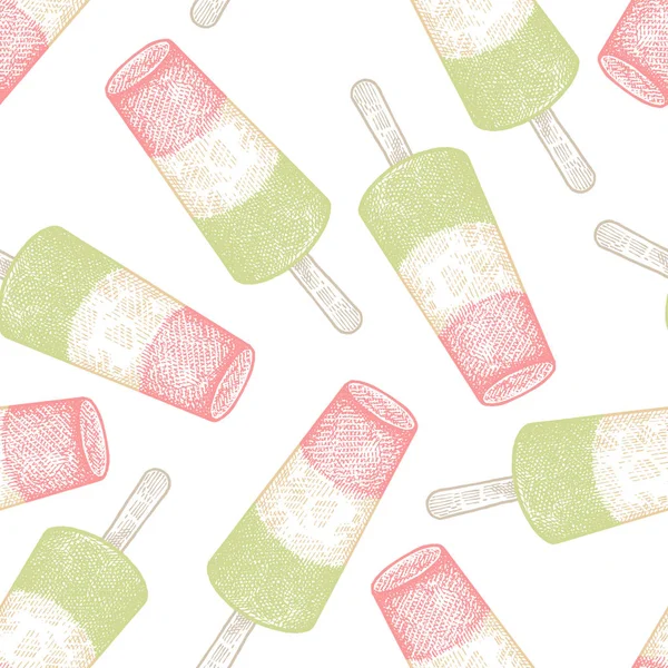 Helado Patrón Sin Costuras Con Dulces Postre Color Pastel Sobre — Vector de stock