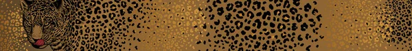 Animal Print Afrikanischer Raubtier Leopard Fellflecken Vektorillustration Druck Schwarzer Farbe — Stockvektor