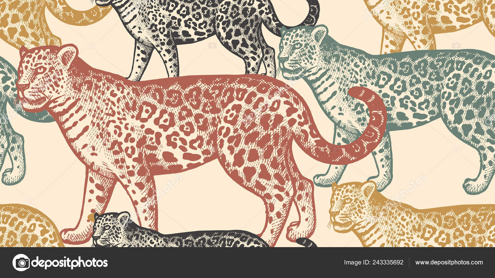 Seamless Pattern Animals South America Jaguar Hand Drawing Wildlife Vector Stock Vector Image by ©sasha-kasha #243335692 Seamless Pattern Animals South America Jaguar Hand Drawing Wildlife Vector Stock Vector Image by ©sasha-kasha #243335692