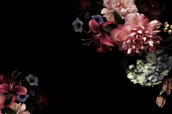 花のカードです。ビンテージ花. — ストック写真