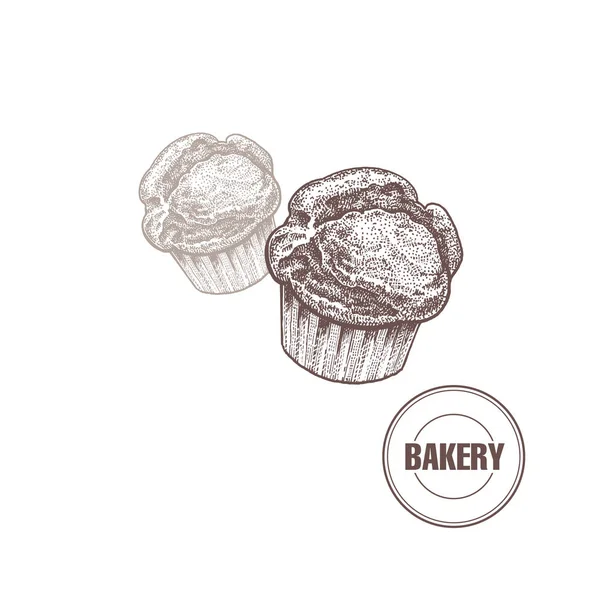 Muffin vintage gráficos . — Vector de stock