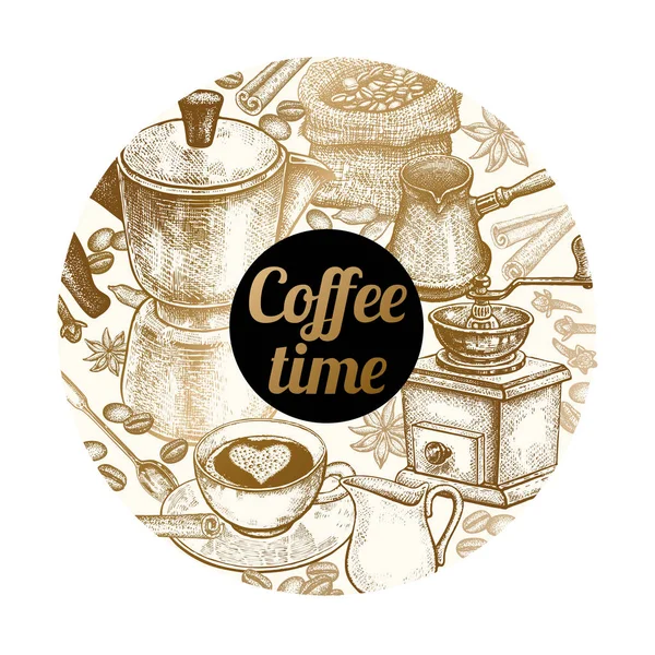 Illustrazione vettoriale "Tempo caffè " — Vettoriale Stock