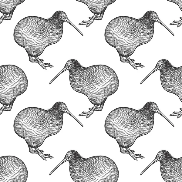 Patrón sin costuras con pájaros kiwi — Archivo Imágenes Vectoriales