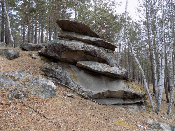 Junho Stone Park Khakassia Russia — Fotografia de Stock