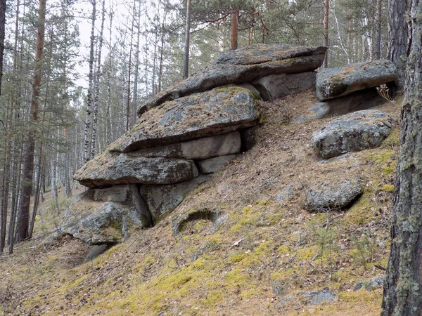 Junho Stone Park Khakassia Russia — Fotografia de Stock