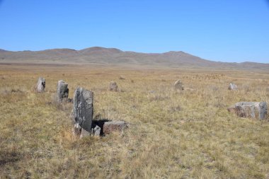 Uybat nehri yakınlarında. Hakassia.
