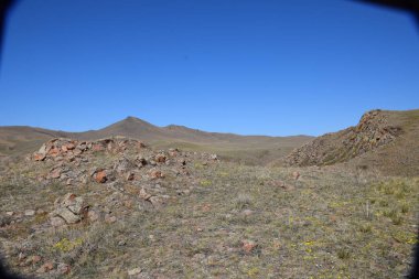 Uybat nehri yakınlarında. Hakassia.