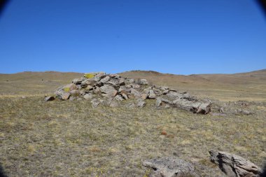 Uybat nehri yakınlarında. Hakassia.