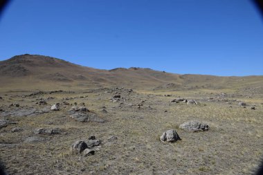 Uybat nehri yakınlarında. Hakassia.