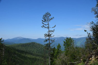 Sayans, Borus Ridge. Dağ manzarası..