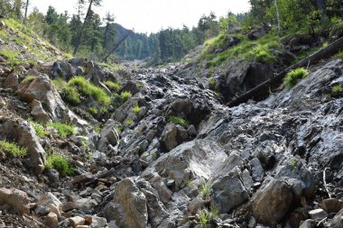 Sayans, Borus Ridge. Dağ manzarası..