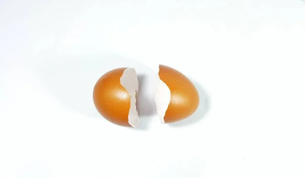 eggshell is broken on white background.Isolated