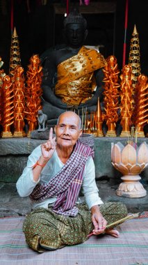 En ünlü ziyaret anıtlarından biri üzerinde büyüyen büyük ağaç kökü - Ta Prohm Tapınağı, aynı zamanda Rajaviharain veya 'Jungle Temple' olarak bilinen, doğa ve mimari arasındaki savaşı gösteren. (Angkor Wat, Unesco, Siem Reap, Kamboçya)