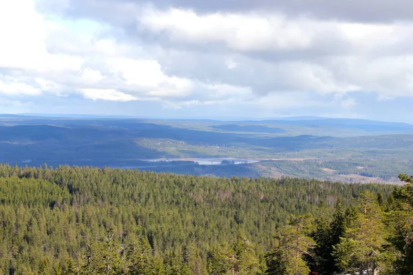 İsveç manzarası yüksek açılı. Varmland, İsveç 'in hava fotoğrafı.