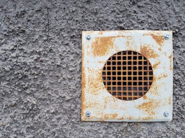 Grid on grey wall background 