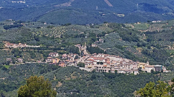Vista Panorámica Del Pueblo Montefranco Valnerina Terni Umbría Italia —  Fotos de Stock