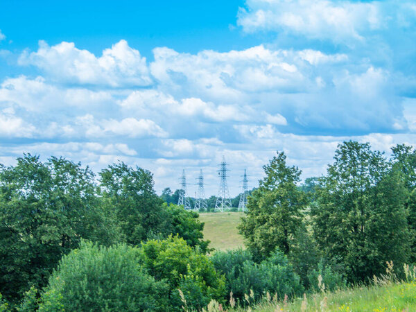 View of the city in Sunny weather. Country landscape.