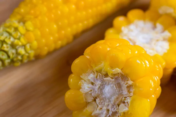 Corn Lies Canvas New Crop Fresh Corn Closeup Corn Cob — Stock Photo, Image