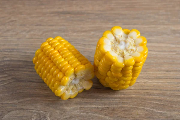 Кукурудза Лежить Полотні Новий Урожай Свіжа Кукурудза Крупним Планом Кукурудзяний — стокове фото