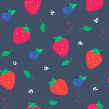 çilek ile koyu tatlı arka plan