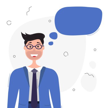 Konuşma balonu olan iş adamı