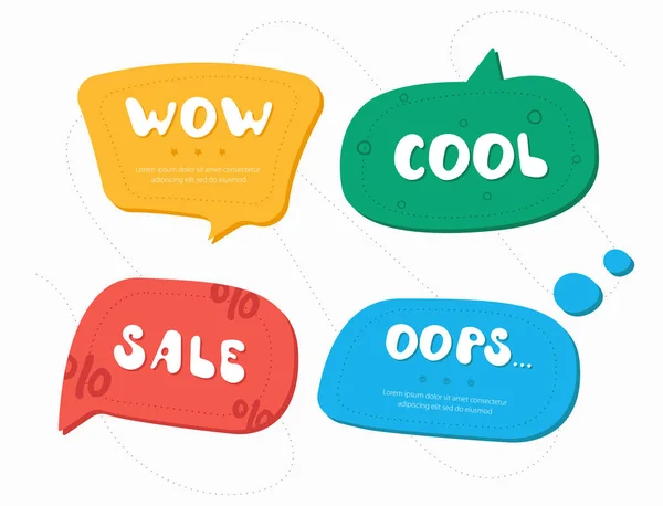 Four color speech bubbles — Stock Vector