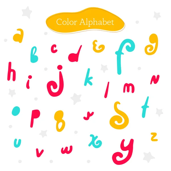 Grazioso alfabeto colorato — Vettoriale Stock