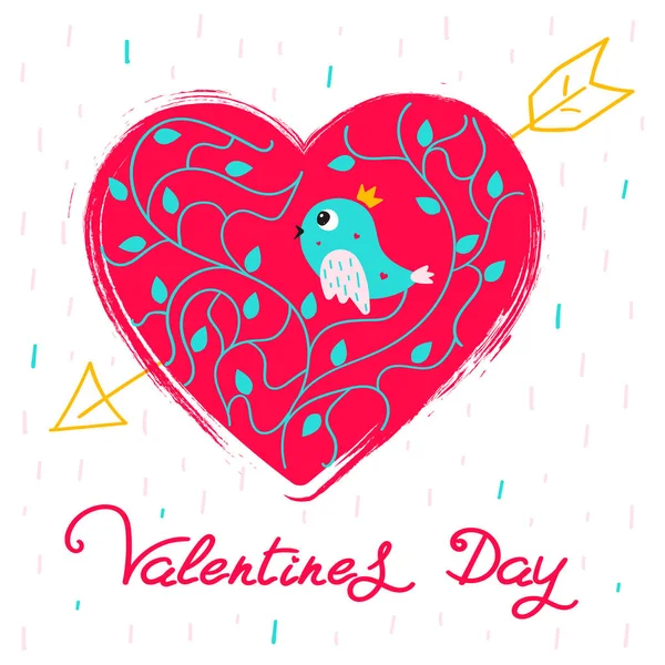 Heart on valentine's day postcard — Stock Vector