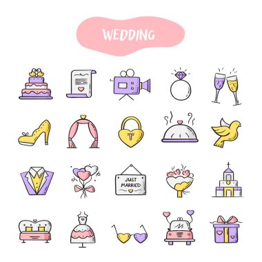 renkli Düğün simgeleri