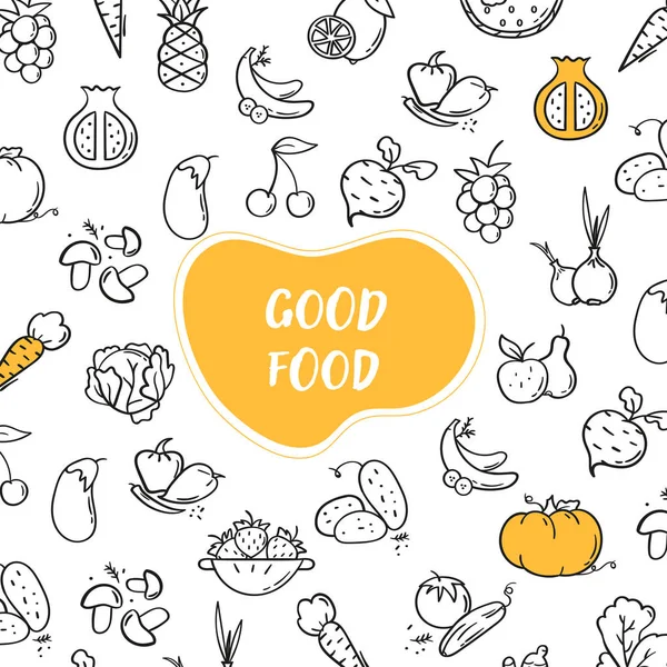 Handgezeichnete Illustration von gutem Essen — Stockvektor