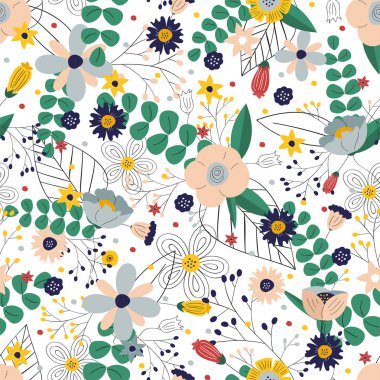 yabani çiçeklerin renk deseni