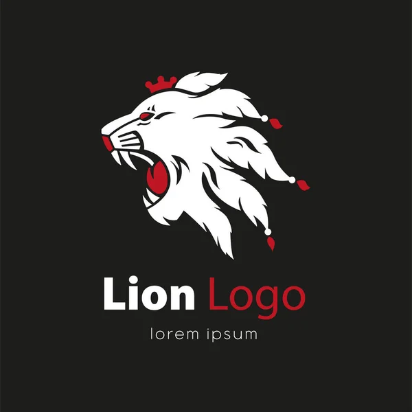 Design de logotipo leão em preto bg — Vetor de Stock